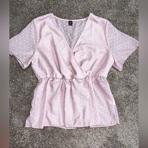 Shein pink, V-neck blouse